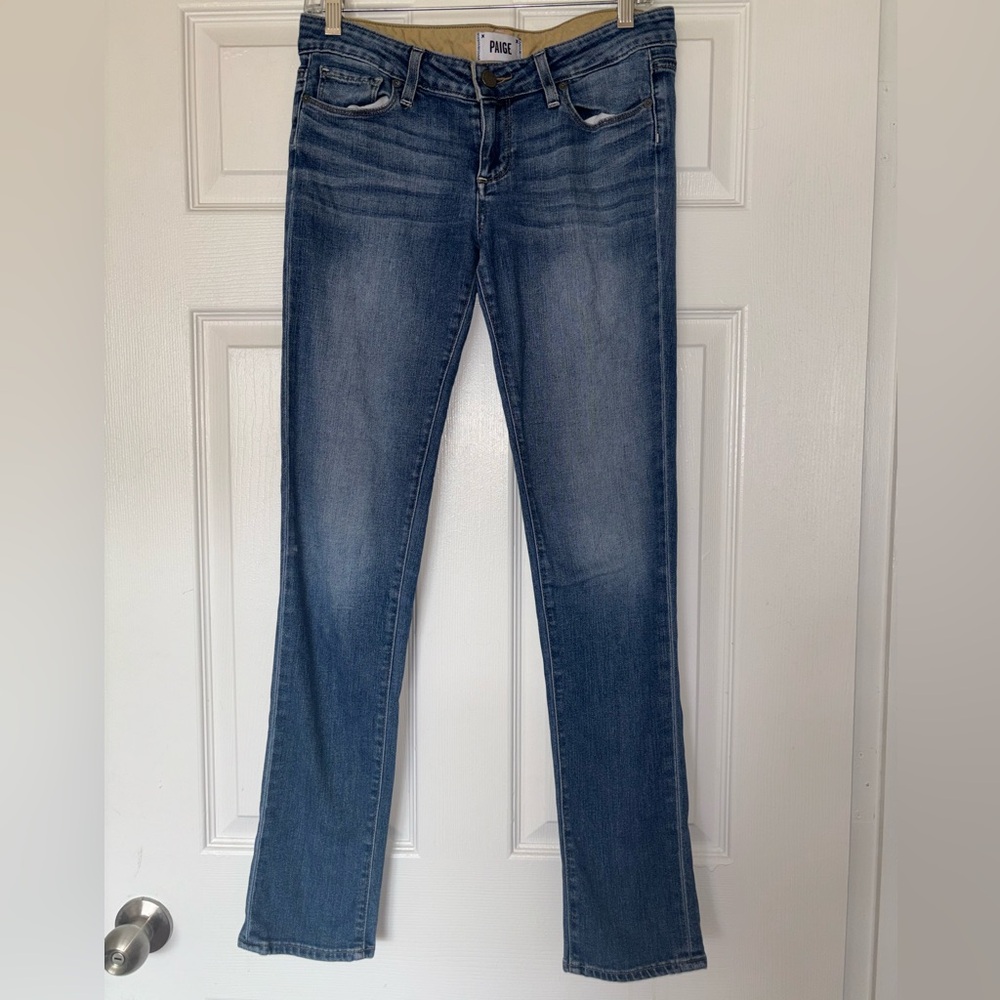 PAIGE Blue Straight Leg Jeans Versatile Style